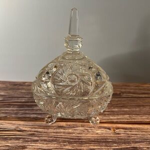 A Beautiful Triangle Shaped Footed and Lidded Bowl, Sugar Bowl or Bonbon Bowl